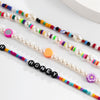 Lacteo 4 Pcs/Set Y2K Resin Flower Fruit Letter Choker Necklace Bohemian Rainbow Coloful Beads Chain Charm Necklace