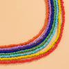 Lacteo 7 Pcs/Set Bohemian Colorful Beeds Acrylic Choker Necklace 2022 Trendy Candy Rainbow Color Collor Charm Necklace