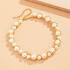 Lacteo Bohemian Imitation Pearls Stitchable Metal Chain Choker Necklace For Women Daily Life Jewelry Accessories