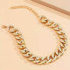 Lacteo Bohemian Trendy CCB Chain Choker Necklace For Women Steampunk Shiny Rhinestone Clavicle Chain Jewelry Necklace