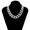 Lacteo Bohemian Trendy CCB Chain Choker Necklace For Women Steampunk Shiny Rhinestone Clavicle Chain Jewelry Necklace