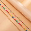 Lacteo Bohemian Rainbow Colorful Acrylic Chain Necklace For Women Trendy Heishi Clay Beads Multi Layered Choker Necklace Jewelry