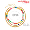 Lacteo Bohemian Rainbow Colorful Acrylic Chain Necklace For Women Trendy Heishi Clay Beads Multi Layered Choker Necklace Jewelry