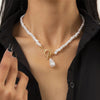 Lacteo Bohemian Teardrop-Shaped Imitation Pearls Pendant Necklace For Women Hip Hop Pearl Chain Choker Necklace Jewelry Gifts