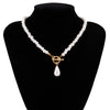 Lacteo Bohemian Teardrop-Shaped Imitation Pearls Pendant Necklace For Women Hip Hop Pearl Chain Choker Necklace Jewelry Gifts