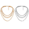 Lacteo Cuba Punk 4Multi Layer Choker Necklace for Women Metal Chunky Chain Charm Necklace Statement Female Jewelry Gift