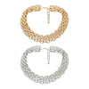 Lacteo Exaggerated 3 Multi Layered Twist Cross Chain Choker Necklace Hip Hop Chunky Clavicle Chain Charm Necklace Jewelry Gifts