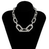Lacteo Exaggerated Big Cross CCB Chain Choker Necklace For Women Trendy Gold Color Silver Color Necklace Night Club Jewelry