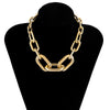 Lacteo Exaggerated Big Cross CCB Chain Choker Necklace For Women Trendy Gold Color Silver Color Necklace Night Club Jewelry