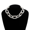 Lacteo Exaggerated CCB Chain Choker Necklace Street Punk Cross Chain Clavicle Chain Hip Hop Necklace Jewelry for Men Women