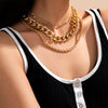 Lacteo Exaggerated Multilayer Imitation Pearl Choker Unusual Necklace Hip Hop Iron Chain Charm Necklace Jewelry Accessories
