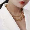 Lacteo Hip Hop Multi Layer Thick Chunky Chain Choker Necklace for Women 2021 Exaggerated Gothic Clavicle Chain Necklace Jewelry