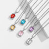 Lacteo Neo Gothic Geometric Square Rhinestone Pendant Necklace 2021 Twist Chain Colorful Shiny Crystal Choker Necklace