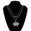 Lacteo Neo Gothic Poker and Dice Pendant Necklace Hip Hop Multi Layered Playing Card Bar Nightclub Choker Necklace for Women