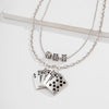 Lacteo Neo Gothic Poker and Dice Pendant Necklace Hip Hop Multi Layered Playing Card Bar Nightclub Choker Necklace for Women