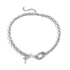 Lacteo Neo Gothic Unique Chunky Thick Twist Chain Choker Necklace for Women Steampunk Stainless Steel Cross Pendant Necklace