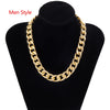 Lacteo Punk Hip Hop Golden Metal Choker Necklace for Women Statement Necklaces Gothic Cuban Chunky Chain Charm Necklace