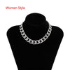 Lacteo Punk Hip Hop Golden Metal Choker Necklace for Women Statement Necklaces Gothic Cuban Chunky Chain Charm Necklace