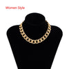 Lacteo Punk Hip Hop Golden Metal Choker Necklace for Women Statement Necklaces Gothic Cuban Chunky Chain Charm Necklace