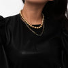 Lacteo Punk Hip Hop Golden Round Beads Chain Choker Necklace Women Exaggerated Multi Layer Chunky Clavicle Chain Charm Necklace