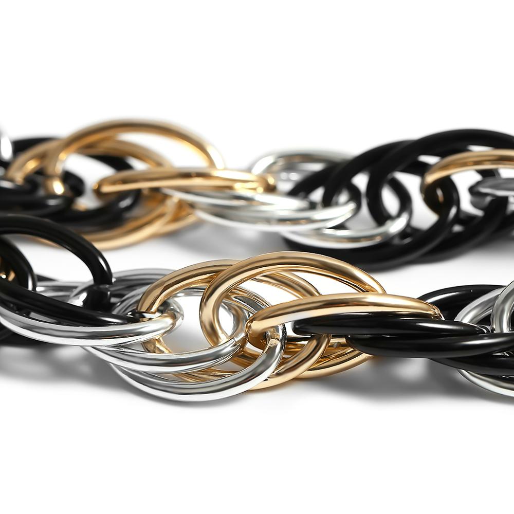 Lacteo Punk Hip Hop Multi Layer Choker Necklace Women 3 Color Chunky Chain Charm Necklace Statement 2021 Female Jewelry