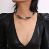 Lacteo Punk Hip Hop Multi Layer Choker Necklace Women 3 Color Chunky Chain Charm Necklace Statement 2021 Female Jewelry