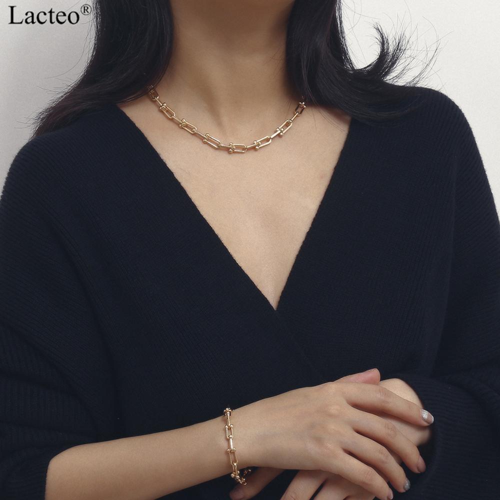 Lacteo Punk Round Beads Chain Choker Necklace for Women Hip Hop Cross Hollow Chain Charm Necklace Statement 2021 Jewelry