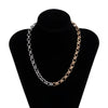 Lacteo Steampunk Golden Color Mixed Metal Chain Choker Necklace Statement Daily life Clavicle Chain Necklace Jewelry for Women