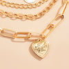 Lacteo Vintage Heart Love Sign Pendant Necklace For Women 2021 Trendy Imitation Pearls Asymmetry Chain Choker Necklace