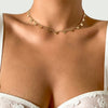 Lacteo Vintage Love Heart Tassel Clavicle Chain Choker Necklace Jewelry For Women 2021 Trendy Chunky Chain Necklace