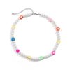 Lacteo Y2K Imitation Pearls Beads Chain Choker Necklace Jewelry for Lover Bohemian Flower Star Resin Charm Necklace Gifts