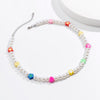 Lacteo Y2K Imitation Pearls Beads Chain Choker Necklace Jewelry for Lover Bohemian Flower Star Resin Charm Necklace Gifts