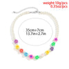 Lacteo Y2K Resin Flower Heart Star Shape Acrylic Choker Necklace Jewelry For Women Bohemian Imitation Pearls Bead Chain Necklace