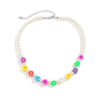 Lacteo Y2K Resin Flower Heart Star Shape Acrylic Choker Necklace Jewelry For Women Bohemian Imitation Pearls Bead Chain Necklace
