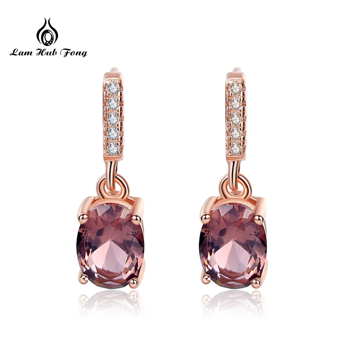 Ladies Fashion Accessories Earrings 925 Sterling Silver Drop Earrings Luxury Small for Women with Morganite Stone
