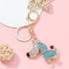 Ladies Handbag Poodle Key Ring Purse Bag Pendant Crystal Keyring For Women Keychain Charm Pendant Car key Pendant