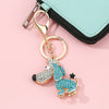 Ladies Handbag Poodle Key Ring Purse Bag Pendant Crystal Keyring For Women Keychain Charm Pendant Car key Pendant