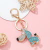 Ladies Handbag Poodle Key Ring Purse Bag Pendant Crystal Keyring For Women Keychain Charm Pendant Car key Pendant