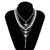 Ladies Multi-layer Chain Item Imitation Pearl Butterfly Pendant Necklace Multi-layer Gold Chain Party Jewelry 2021 New