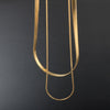 Ladies Necklace Double Layer Flat Snake Bone Necklace High-grade Simple Titanium Steel Gold Kpop Plated Small Clavicle Chain