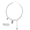 Ladies Necklace Letter Square Butterflies Pendant Alloy Double Layer Punk Choker Necklace Women Jewelry Accessories Supplies