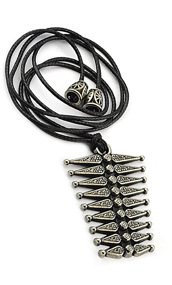 Ladies Outfit Button Nickel Oxide plated Cord Necklace Caucasian Circassian Traditional