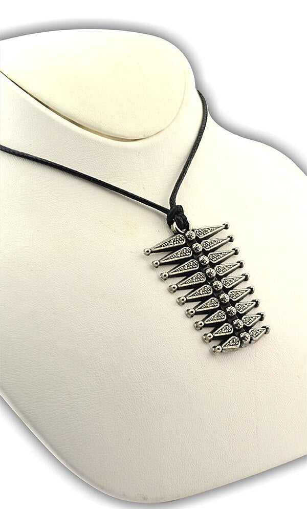 Ladies Outfit Button Nickel Oxide plated Cord Necklace Caucasian Circassian Traditional