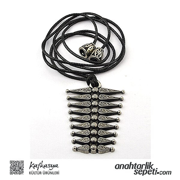 Ladies Outfit Button Nickel Oxide plated Cord Necklace Caucasian Circassian Traditional