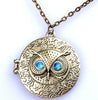 Lady Girl Fashion Chic Owl Eye Statement Bib Choker Bronze Pendant Chain Necklace Jewelry Gift High quality