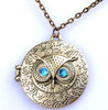 Lady Girl Fashion Chic Owl Eye Statement Bib Choker Bronze Pendant Chain Necklace Jewelry Gift High quality
