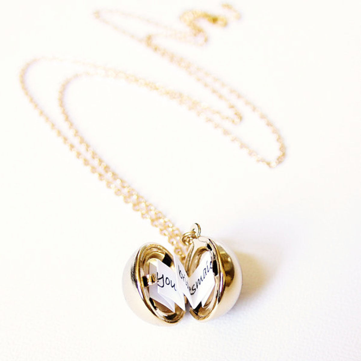 Lady Secret Message Ball Locket Silver Gold Pendant Necklace Jewelry Charm Vintage Make A Love Confession Necklace Birthd Gift