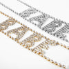 Lady Sexy Exaggerated Shiny Rhinestone Letter Choker Necklace for Women Punk Wide Neck Chocker Collar Jewelry Necklaces