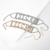 Lady Sexy Exaggerated Shiny Rhinestone Letter Choker Necklace for Women Punk Wide Neck Chocker Collar Jewelry Necklaces