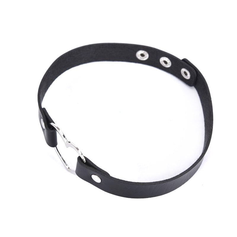 Lady Stylish Lovely Heart Decoration Collar Necklace Vacation Jewelry Black Red Orange White PU Leather Chokers Necklace Fashion